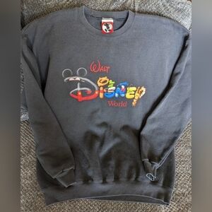 Vintage Walt Disney World Mickey Inc Black Sweatshirt Size XXL Disneyland